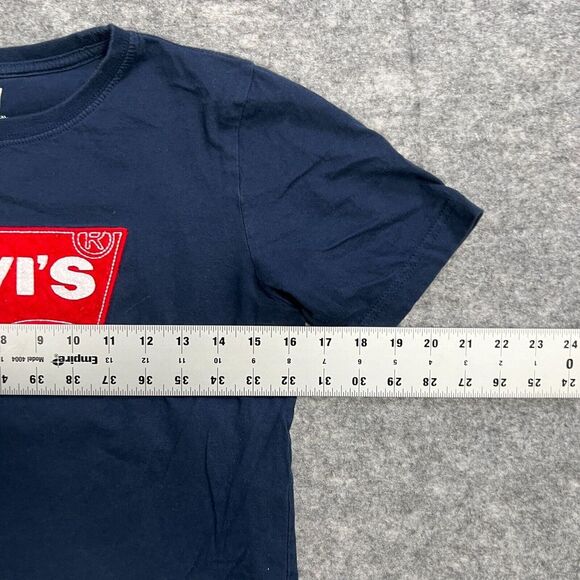 Levi's T-Shirt Boy's Size Large‎ Blue Short Sleeves Stretch Crew Neck Pullover - Picture 3 of 5